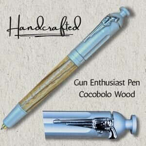 Handcrafted Wood Revolver Pen Pistol Shaped Clip Gun Lover Gift Exotic Cocobolo
